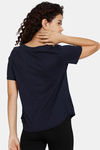 Marks & Spencer Plain Round Neck T-Shirt - Navy — thumbnail 3
