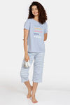 Marks & Spencer Printed Regular Fit Pyjama Set - Blue Mix — thumbnail 4
