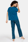Marks & Spencer Pure Cotton Animal Print Pyjama Set - Teal Mix — thumbnail 3