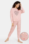 Marks & Spencer Pure Cotton Love Heart Pyjama Set - Pink Mix — thumbnail 1