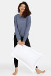 Marks & Spencer Brunch Slogan Cotton Loungewear Top - Blue Marl — thumbnail 4