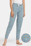 Marks & Spencer Cotton Spot Print Cuff Joggers - Petrol Mix — thumbnail 1