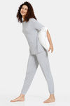 Marks & Spencer Printed Round Neck Pyjama Set - Grey Mix — thumbnail 2