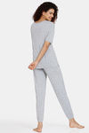 Marks & Spencer Printed Round Neck Pyjama Set - Grey Mix — thumbnail 3