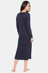 Marks & Spencer Cotton Mid Length Nightdress - Navy — thumbnail 2