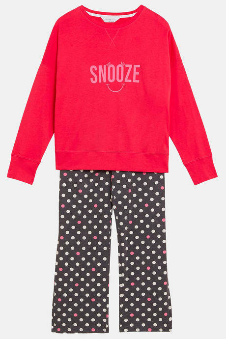 Marks & Spencer Cotton Pyjama Set - Pink Mix — image 4