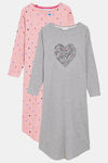 Marks & Spencer Cotton Mid Length Nightdress (Pack of 2) - Assorted — thumbnail 4