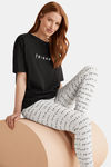 Marks & Spencer Cotton Pyajama Set - Black — thumbnail 1