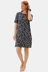 Marks & Spencer Polyester Short Length Nightdress - Navy Mix — thumbnail 1