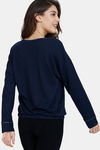 Marks & Spencer Star Embroidery Cotton Top - Navy — thumbnail 3