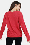 Marks & Spencer Sparkle Slogan Cotton Pyjama Top - Red — thumbnail 3