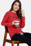 Marks & Spencer Sparkle Slogan Cotton Pyjama Top - Red — thumbnail 4