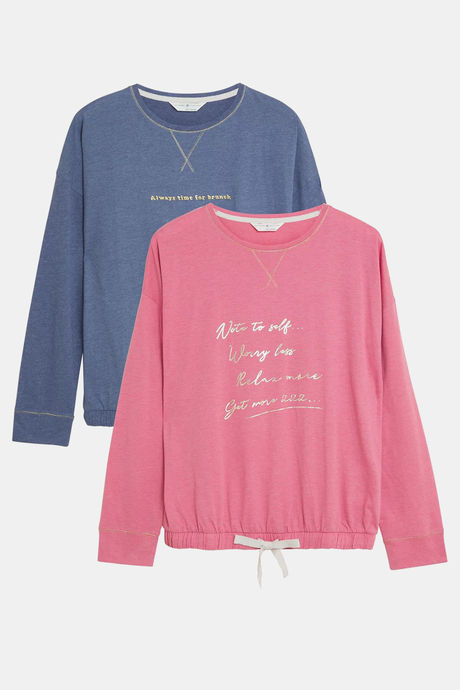 Marks & Spencer Cotton Sleep Top (Pack of 2) - Assorted — image 4