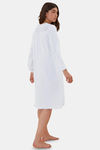 Marks & Spencer Cotton Mid Length Nightdress - Light Blue — thumbnail 3