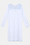 Marks & Spencer Cotton Mid Length Nightdress - Light Blue — thumbnail 5
