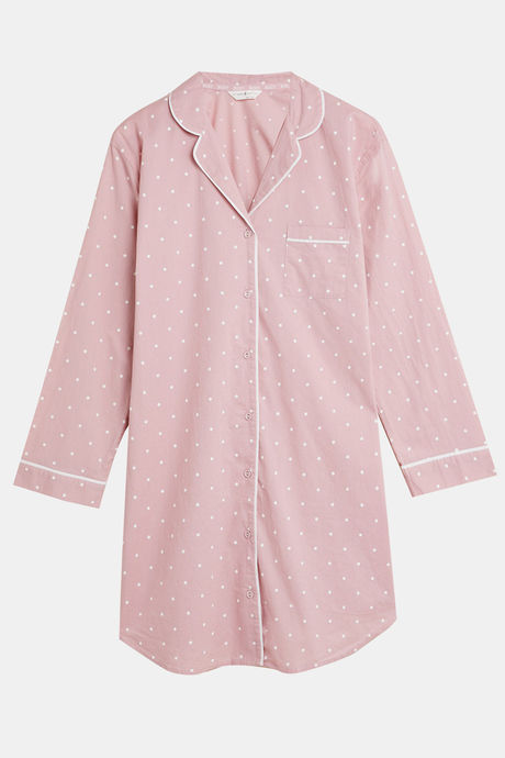 Marks & Spencer Cotton Sleep Shirt - Pink Mix — image 5