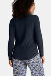 Marks & Spencer Cotton Lounge Top - Blue Navy — thumbnail 3