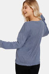 Marks & Spencer Cotton Lounge Top - Blue Marl — thumbnail 3