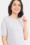 Marks & Spencer Cotton Lounge Top - Grey Mix — thumbnail 4