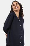Marks & Spencer Viscose Lounge Top - Blue Navy — thumbnail 3
