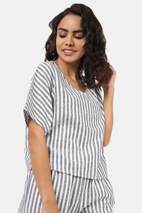 Marks & Spencer Cotton Lounge Top - Blue Navy — image 2
