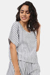 Marks & Spencer Cotton Lounge Top - Blue Navy — thumbnail 2