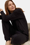 Marks & Spencer Cotton Lounge Top - Black Black — thumbnail 3