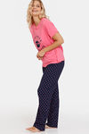 Marks & Spencer Cotton Pyjama Set - Pink Mix — thumbnail 2