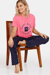 Marks & Spencer Cotton Pyjama Set - Pink Mix — thumbnail 4