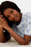 Marks & Spencer Cotton Pyjama Set - Faded Blue — thumbnail 3