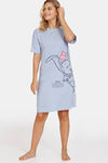 Marks & Spencer Cotton Sleep Nightdress - Blue Blue — thumbnail 1