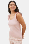 Marks & Spencer Cotton Lounge Top - Pink Pink — thumbnail 3