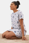 Marks & Spencer Cotton Mid Length Nightdress - Grey Oatmeal — thumbnail 1
