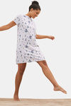Marks & Spencer Cotton Mid Length Nightdress - Grey Oatmeal — thumbnail 2