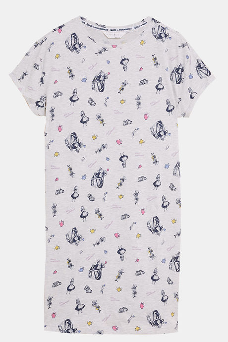 Marks & Spencer Cotton Mid Length Nightdress - Grey Oatmeal — image 4