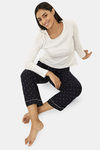 Marks & Spencer Viscose Lounge Pants - Blue Mix — thumbnail 3