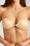 Zivame Invisible Front Open Stick On Bra Smooth Lace Overlay-Skin — thumbnail 3