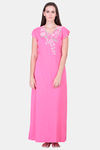 Honeydew Knit Cotton Loungewear Dress - Pink — thumbnail 4