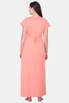 Honeydew Knit Cotton Loungewear Dress - Orange — thumbnail 4