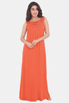 Honeydew Knit Cotton Loungewear Dress - Orange — thumbnail 1