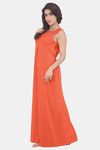 Honeydew Knit Cotton Loungewear Dress - Orange — thumbnail 2