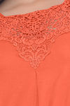 Honeydew Knit Cotton Loungewear Dress - Orange — thumbnail 4