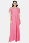 Honeydew Knit Cotton Loungewear Dress - Pink — thumbnail 1