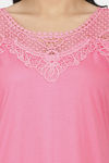 Honeydew Knit Cotton Loungewear Dress - Pink — thumbnail 5