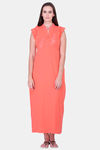Honeydew Knit Cotton Loungewear Dress - Orange — thumbnail 1