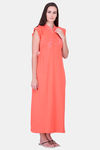 Honeydew Knit Cotton Loungewear Dress - Orange — thumbnail 2