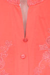 Honeydew Knit Cotton Loungewear Dress - Orange — thumbnail 5
