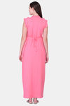 Honeydew Knit Cotton Loungewear Dress - Pink — thumbnail 4