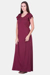 Honeydew Knit Cotton Loungewear Dress - Maroon — thumbnail 3