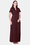 Honeydew Knit Cotton Loungewear Dress - Brown — thumbnail 2